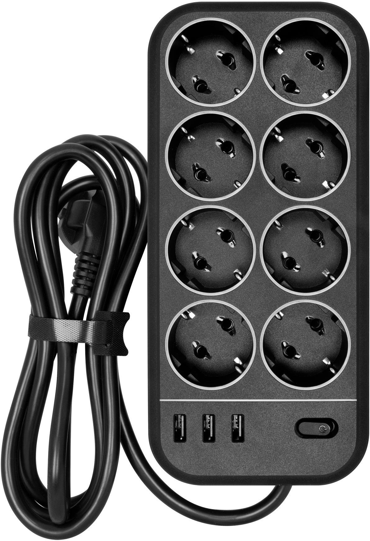 Удлинитель (сетевой фильтр) SP-08 USB03AB