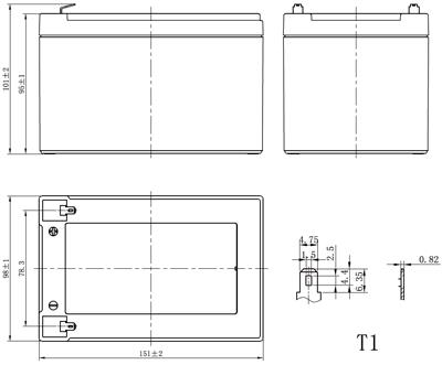 Размеры аккумулятора Powercom PM-12-12