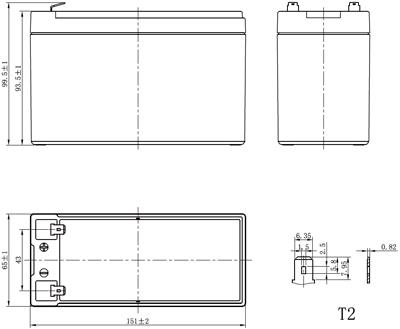 Размеры аккумулятор Powercom PM-12-9.0